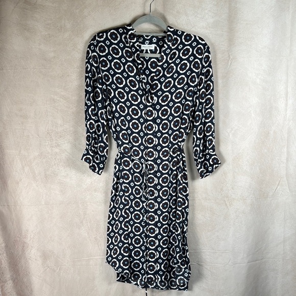 Marc O'Polo Button-Down Shirt Dress Geometric Work Office Sustainable Preppy 4 - Picture 1 of 12